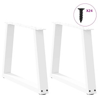 vidaXL Soffbordsben V-formade 2 st vita 60x(42-43,3) cm stål