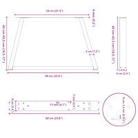 vidaXL Soffbordsben V-formade 2 st vita 60x(42-43,3) cm stål