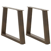 vidaXL Matbordsben V-formade 2 st svart 70x(42-43,3) cm stål