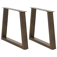 vidaXL Matbordsben V-formade 2 st naturstål 70x(42-43,3) cm stål