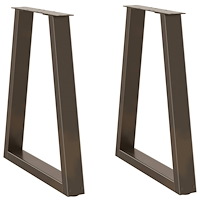 vidaXL Matbordsben V-formade 2 st naturstål 50x(72-73,3) cm stål