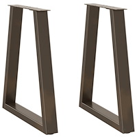 vidaXL Matbordsben V-formade 2 st naturstål 60x(72-73,3) cm stål