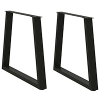 vidaXL Matbordsben V-formade 2 st svarta 80x(72-73,3) cm stål