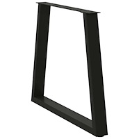 vidaXL Matbordsben V-formade 2 st svarta 80x(72-73,3) cm stål