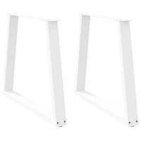 vidaXL Matbordsben V-formade 2 st vita 80x(72-73,3) cm stål