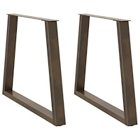 vidaXL Matbordsben V-formade 2 st naturstål 80x(72-73,3) cm stål