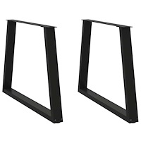 vidaXL Matbordsben V-formade 2 st svarta 90x(72-73,3) cm stål