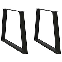 vidaXL Matbordsben V-formade 2 st svarta 100x(72-73,3) cm stål