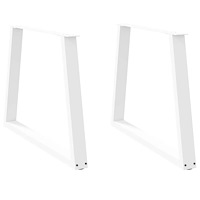 vidaXL Matbordsben V-formade 2 st vita 100x(72-73,3) cm stål