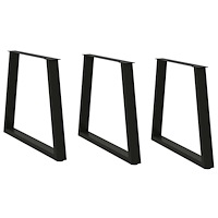 vidaXL Matbordsben V-formade 3 st svarta 70x(72-73,3) cm stål