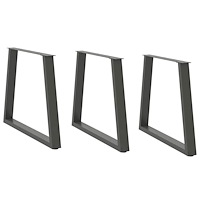 vidaXL Matbordsben V-formade 3 st antracit 70x(72-73,3) cm stål