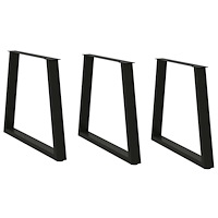 vidaXL Matbordsben V-formade 3 st svarta 80x(72-73,3) cm stål