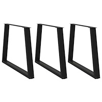 vidaXL Matbordsben V-formade 3 st svarta 90x(72-73,3) cm stål