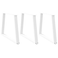 vidaXL Matbordsben V-formade 3 st vita 90x(72-73,3) cm stål