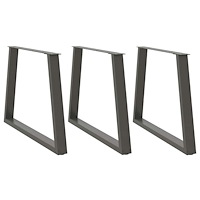 vidaXL Matbordsben V-formade 3 st antracit 90x(72-73,3) cm stål
