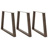 vidaXL Matbordsben V-formade 3 st naturstål 90x(72-73,3) cm stål