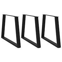 vidaXL Matbordsben V-formade 3 st svarta 100x(72-73,3) cm stål