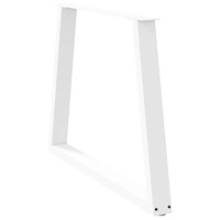 vidaXL Matbordsben V-formade 3 st vita 100x(72-73,3) cm stål