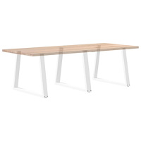 vidaXL Matbordsben V-formade 3 st vita 100x(72-73,3) cm stål