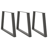 vidaXL Matbordsben V-formade 3 st antracit 100x(72-73,3) cm stål