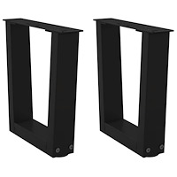 vidaXL Soffbordsben V-formade 2 st svarta 40x(30-31,3) cm stål