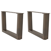 vidaXL Soffbordsben V-formade 2 st naturstål 50x(30-31,3) cm stål
