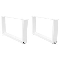 vidaXL Soffbordsben V-formade 2 st vita 70x(30-31,3) cm stål