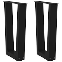 vidaXL Soffbordsben V-formade 2 st svarta 28x(42-43,3) cm stål