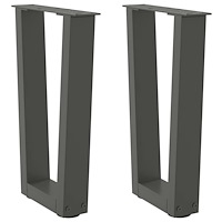 vidaXL Soffbordsben V-formade 2 st antracit 28x(42-43,3) cm stål