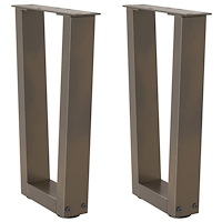 vidaXL Soffbordsben V-formade 2 st naturstål 28x(42-43,3) cm stål