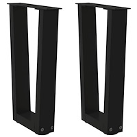 vidaXL Soffbordsben V-formade 2 st svarta 38x(42-43,3) cm stål
