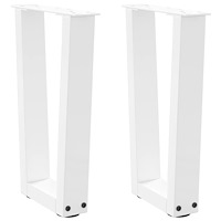 vidaXL Soffbordsben V-formade 2 st vita 38x(42-43,3) cm stål