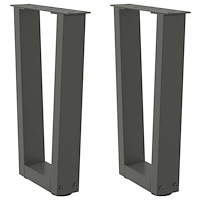 vidaXL Soffbordsben V-formade 2 st antracit 38x(42-43,3) cm stål