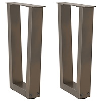 vidaXL Soffbordsben V-formade 2 st naturstål 38x(42-43,3) cm stål