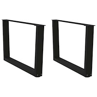 vidaXL Soffbordsben V-formade 2 st svarta 70x(42-43,3) cm stål