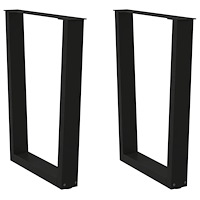 vidaXL Matbordsben V-formade 2 st svarta 60x(72-73,3) cm stål