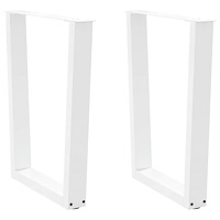 vidaXL Matbordsben V-formade 2 st vit 60x(72-73,3) cm stål