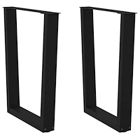 vidaXL Matbordsben V-formade 2 st svarta 70x(72-73,3) cm stål