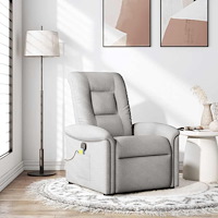 vidaXL Massagefåtölj molngrå tyg