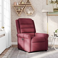vidaXL Reclinerfåtölj vinröd tyg