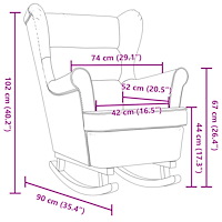 vidaXL Gungstol Jeans blå 74x90x102 cm tyg