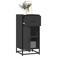 vidaXL Skänk svart 35,5x35x76 cm konstruerat trä och metall