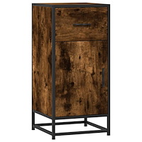 vidaXL Skänk rökfärgad ek 35,5x35x76 cm konstruerat trä och metall