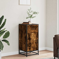vidaXL Skänk rökfärgad ek 35,5x35x76 cm konstruerat trä och metall