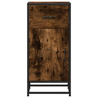 vidaXL Skänk rökfärgad ek 35,5x35x76 cm konstruerat trä och metall