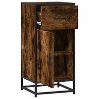 vidaXL Skänk rökfärgad ek 35,5x35x76 cm konstruerat trä och metall