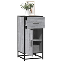 vidaXL Skänk grå sonoma 35,5x35x76 cm konstruerat trä och metall