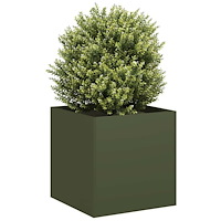 vidaXL Odlingslåda olivgrön 40x40x40 cm kallvalsat stål