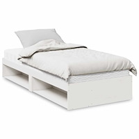 vidaXL Dagbädd med madrass vit 90x190 cm massiv furu