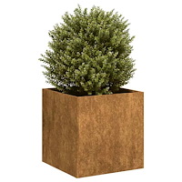 vidaXL Planteringskärl rostig 40x40x40 cm väderbeständigt stål